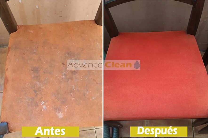 El antes y después de sillas muy sucias